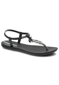 Czarne Sandały Ipanema Wodoodporne Sandały Damskie. Okazja: na spacer, na co dzień, na plażę. Kolor: czarny. Wzór: aplikacja. Sezon: lato. Styl: casual, sportowy, wakacyjny