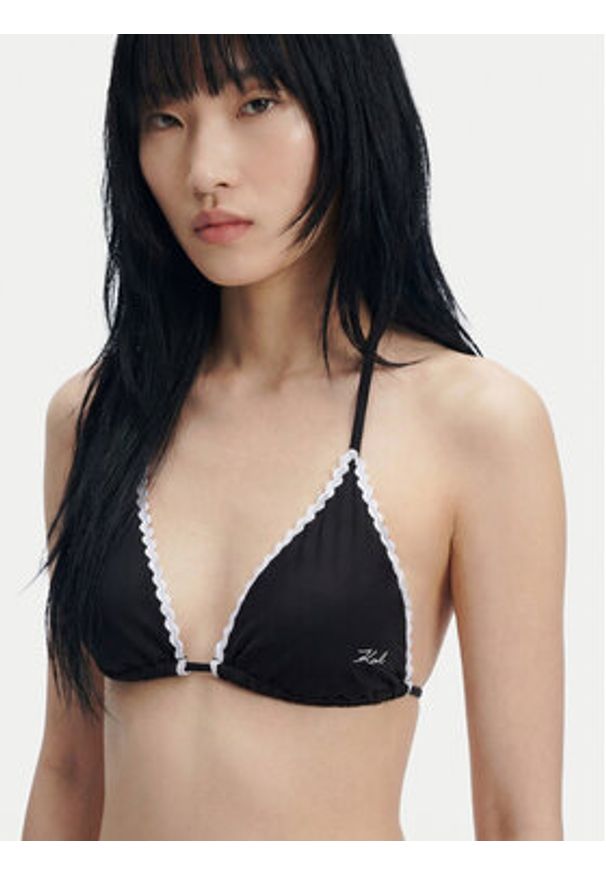 Karl Lagerfeld - KARL LAGERFELD Góra od bikini B1W46019 Czarny. Kolor: czarny. Materiał: syntetyk