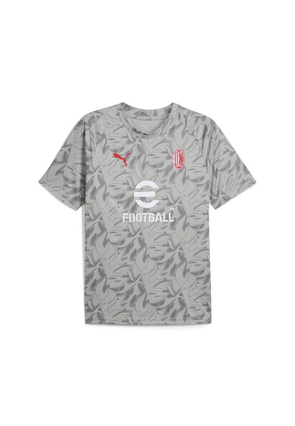 Puma - Męska koszulka przedmeczowa AC Milan PUMA Smokey Gray White. Kolor: szary