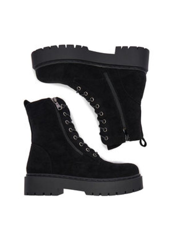 DeeZee Trzewiki HX21001-70D Czarny. Kolor: czarny. Materiał: materiał