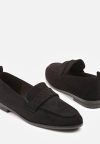 Born2be - Czarne Mokasyny Vices ze Skórzaną Wkładką i Ozdobnymi Przeszyciami Adestiia. Kolor: czarny. Materiał: skóra. Styl: klasyczny, elegancki #4