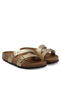 Birkenstock Klapki Yao Balance 1016685 Złoty. Kolor: złoty. Materiał: skóra