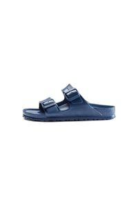 Klapki damskie Birkenstock Arizona Eva. Zapięcie: bez zapięcia. Kolor: niebieski. Materiał: syntetyk, materiał. Szerokość cholewki: normalna. Sport: turystyka piesza, pływanie, fitness