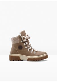 bonprix - Botki sznurowane Rieker. Kolor: brązowy #1