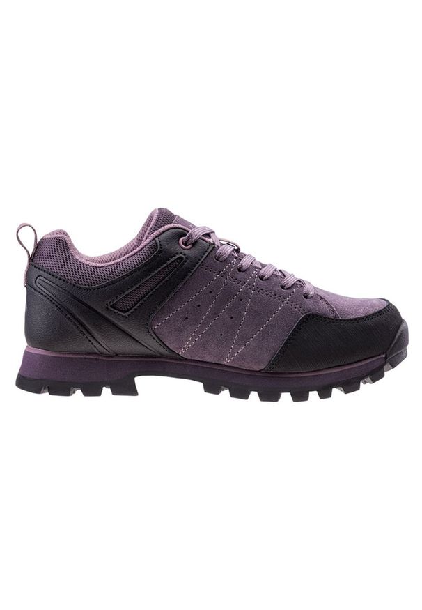 Buty trekkingowe damskie Elbrus Namal V Wo's - fioletowo-czarne, Rozmiar buta 41. Okazja: na spacer. Wysokość cholewki: przed kostkę. Zapięcie: sznurówki. Kolor: czarny, wielokolorowy, fioletowy. Materiał: guma, skóra, zamsz. Szerokość cholewki: normalna. Styl: klasyczny, wakacyjny