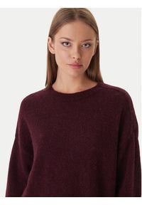 Patrizia Pepe Sweter 2K0326/K293-M536 Bordowy Regular Fit. Kolor: czerwony. Materiał: syntetyk