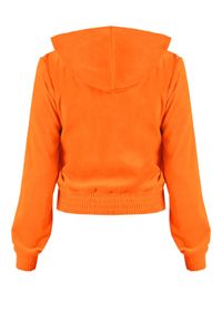 CHAOS BY MARTA BOLIGLOVA - Pomarańczowa bluza welurowa z logo GOTHIC. Kolor: pomarańczowy. Materiał: welur. Wzór: aplikacja #5