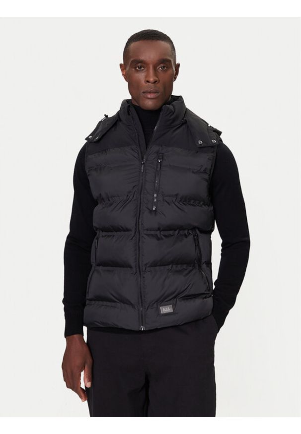 Karl Lagerfeld - KARL LAGERFELD Kamizelka 505030 554596 Czarny Regular Fit. Typ kołnierza: dekolt w karo. Kolor: czarny. Materiał: syntetyk