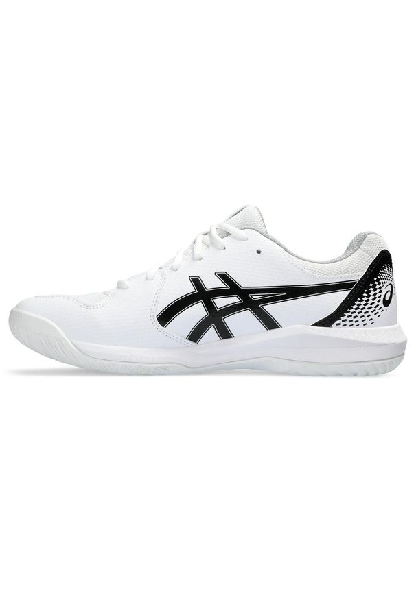 Buty do tenisa Asics Gel-Dedicate 8. Zapięcie: sznurówki. Kolor: czarny, biały, wielokolorowy. Materiał: syntetyk, tkanina, materiał. Szerokość cholewki: normalna. Sport: tenis