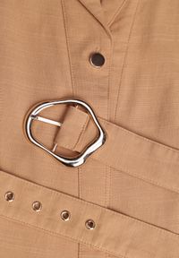 Born2be - Beżowa Koszulowa Sukienka Bez Rękawów z Wiskozy i Bawełny z Paskiem Suranon. Okazja: na co dzień. Kolor: beżowy. Materiał: wiskoza, bawełna. Długość rękawa: bez rękawów. Sezon: wiosna, lato. Typ sukienki: koszulowe. Styl: casual, elegancki, klasyczny #5