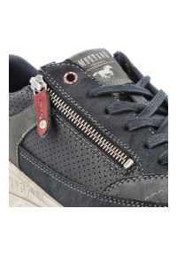 Granatowe Półbuty Mustang Sportowe Obuwie Męskie. Okazja: na co dzień. Zapięcie: zamek. Kolor: niebieski. Materiał: jeans, skóra ekologiczna #4