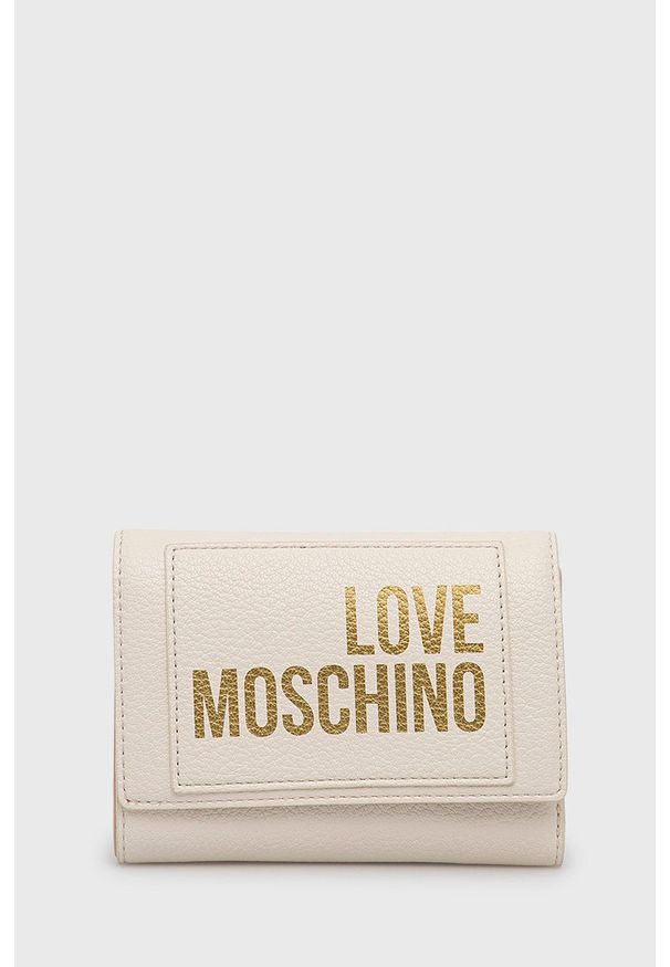 Love Moschino portfel damski kolor beżowy. Kolor: beżowy