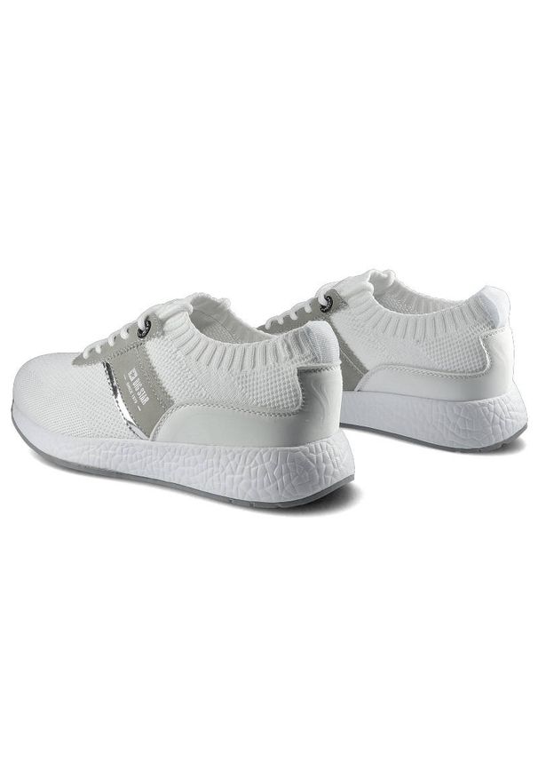 Big-Star - Białe Sneakersy Big Star Damskie Półbuty Lekkie. Okazja: na co dzień. Zapięcie: sznurówki. Kolor: biały. Materiał: materiał. Szerokość cholewki: normalna