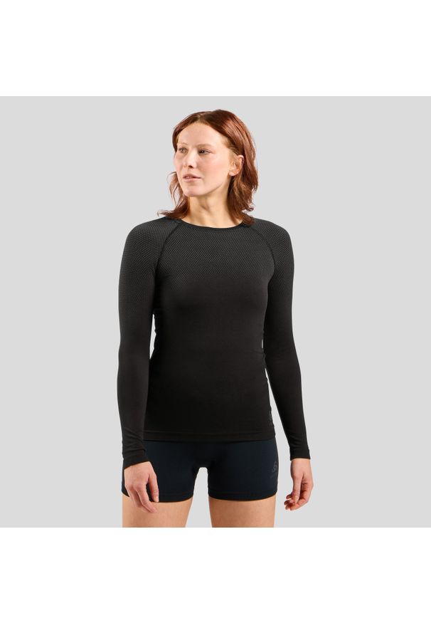 Bluza termoaktywna damska Odlo Performance Light Eco BL Top Crew Neck LS. Kolor: szary, wielokolorowy, czarny. Sport: bieganie