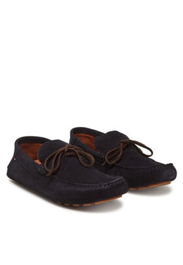 TOMMY HILFIGER - Tommy Hilfiger Mokasyny Hilfiger Folded Suede Driver FM0FM05385 Granatowy. Kolor: niebieski. Materiał: skóra, zamsz