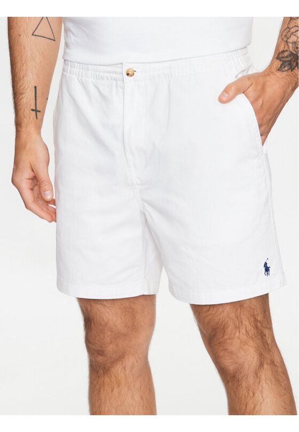 Polo Ralph Lauren Szorty materiałowe 710644995042 Biały Regular Fit. Kolor: biały. Materiał: bawełna