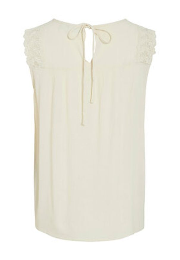 Vila Bluzka Pernillu 14105237 Beżowy Loose Fit. Kolor: beżowy. Materiał: wiskoza