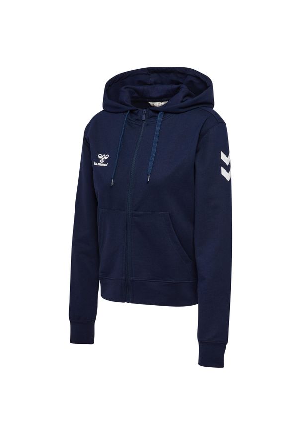Damska bluza z kapturem zapinana na zamek Hummel Go 2.0 Chevron. Typ kołnierza: kaptur. Kolor: niebieski