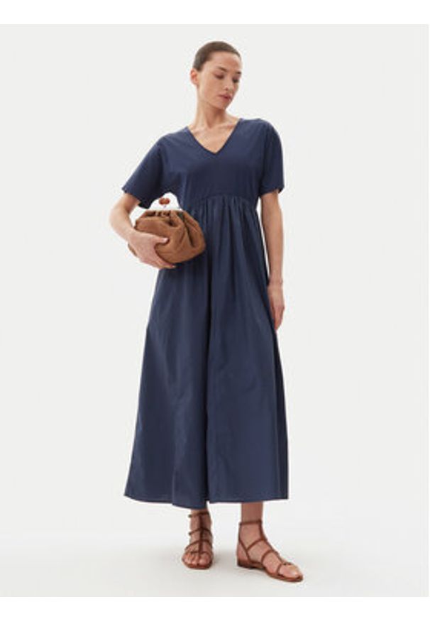Weekend Max Mara Sukienka codzienna Brozno 2515621082 Granatowy Relaxed Fit. Okazja: na co dzień. Kolor: niebieski. Materiał: bawełna. Typ sukienki: proste. Styl: casual