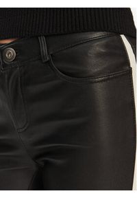 Serge Pariente Spodnie skórzane Sexy Stretch Thin Strip Czarny Slim Fit. Kolor: czarny. Materiał: skóra #3