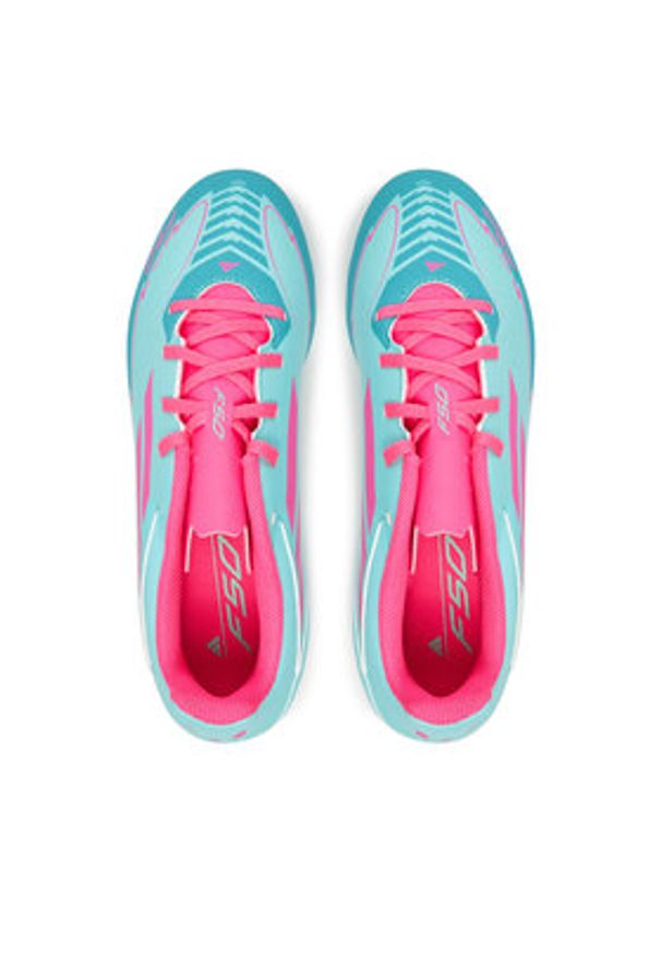 Adidas - adidas Buty do piłki nożnej F50 Club Messi Firm/Multi-Ground IH0929 Turkusowy. Kolor: turkusowy. Materiał: skóra
