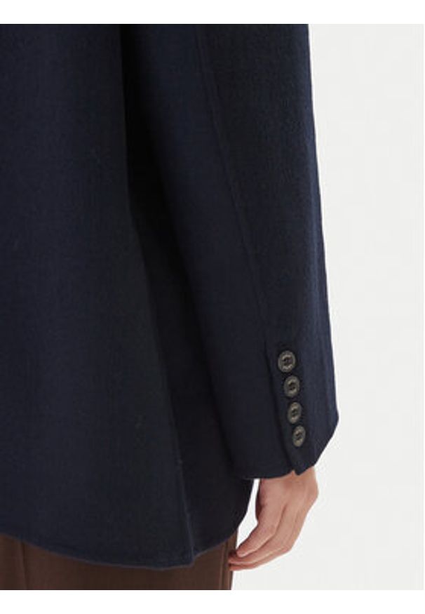 ViCOLO Płaszcz wełniany TF0005 Granatowy Regular Fit. Kolor: niebieski. Materiał: syntetyk