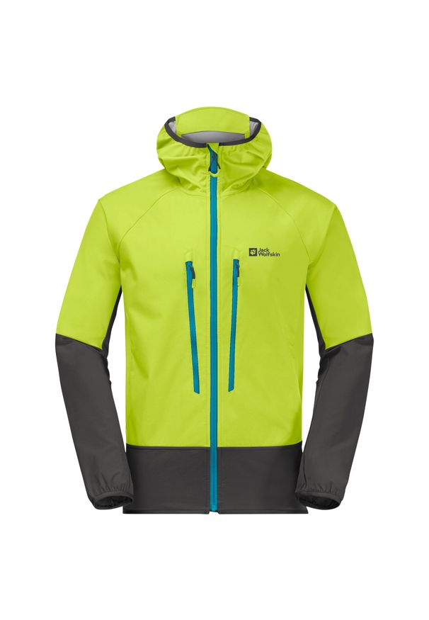 Kurtka turystyczna męska Jack Wolfskin Alpspitze Recco softshell. Kolor: zielony. Materiał: poliester, poliamid