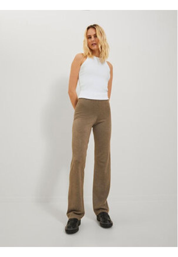 JJXX Top 12224661 Biały Rib Fit. Kolor: biały. Materiał: bawełna