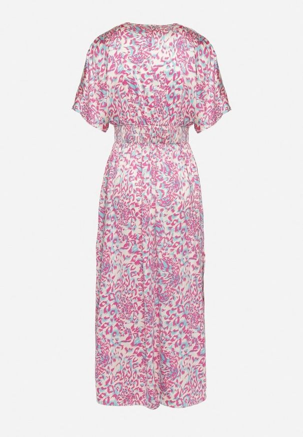 Born2be - Fioletowa Rozkloszowana Sukienka z Krótkim Rękawem Zwężana w Talii Bexbia. Okazja: na co dzień. Kolor: fioletowy. Materiał: skóra. Długość rękawa: krótki rękaw. Typ sukienki: rozkloszowane. Styl: wizytowy, casual