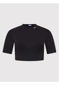 Reebok Bluzka HG1165 Czarny Slim Fit. Kolor: czarny. Materiał: bawełna