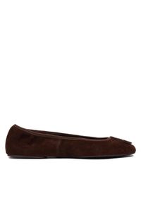 Tory Burch Baleriny Reva Travel Ballet 177247 Brązowy. Kolor: brązowy. Materiał: skóra, zamsz