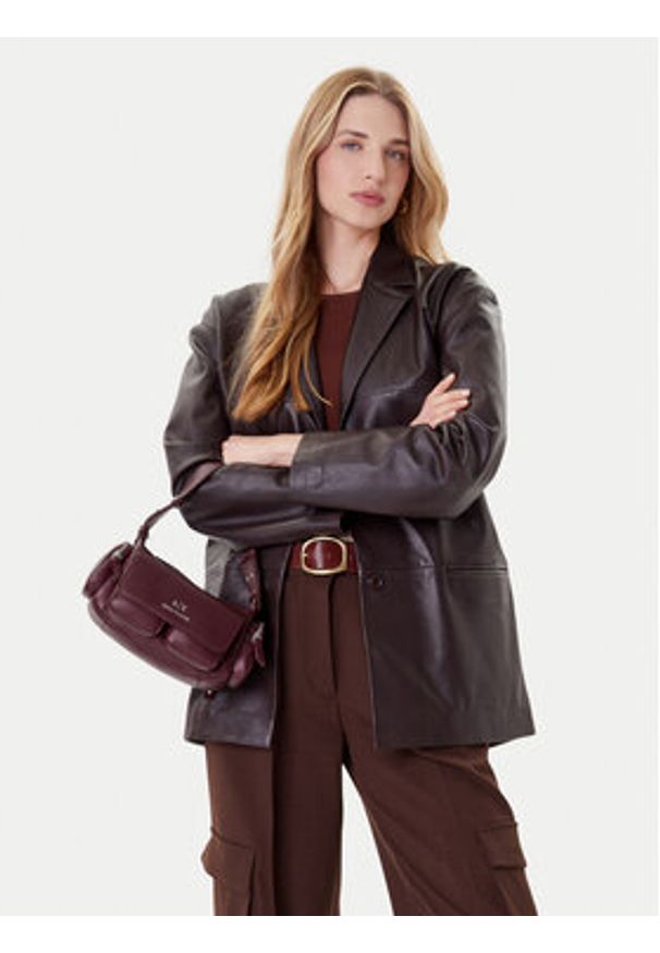 Armani Exchange Torebka XW000405 AF12589 UA343 Bordowy. Kolor: czerwony. Materiał: skórzane