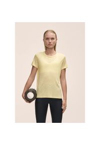 CASALL - Koszulka Damska Sportowa Casall Soft Texture Tee Lekka Treningowa. Kolor: żółty. Sport: joga i pilates