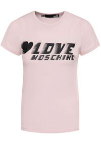 Love Moschino - LOVE MOSCHINO T-Shirt W4F7358E 1698 Różowy Regular Fit. Kolor: różowy. Materiał: bawełna