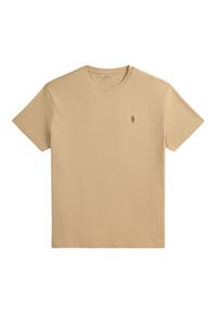 Polo Ralph Lauren T-Shirt 710671438527 Brązowy jasny Regular Fit. Typ kołnierza: polo. Kolor: brązowy. Materiał: bawełna #4