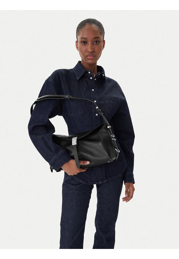 Pinko - PINKO Torebka Saddle Baguette Classic AI 25-26 PL 105049 A1ZX Czarny. Kolor: czarny. Materiał: skórzane