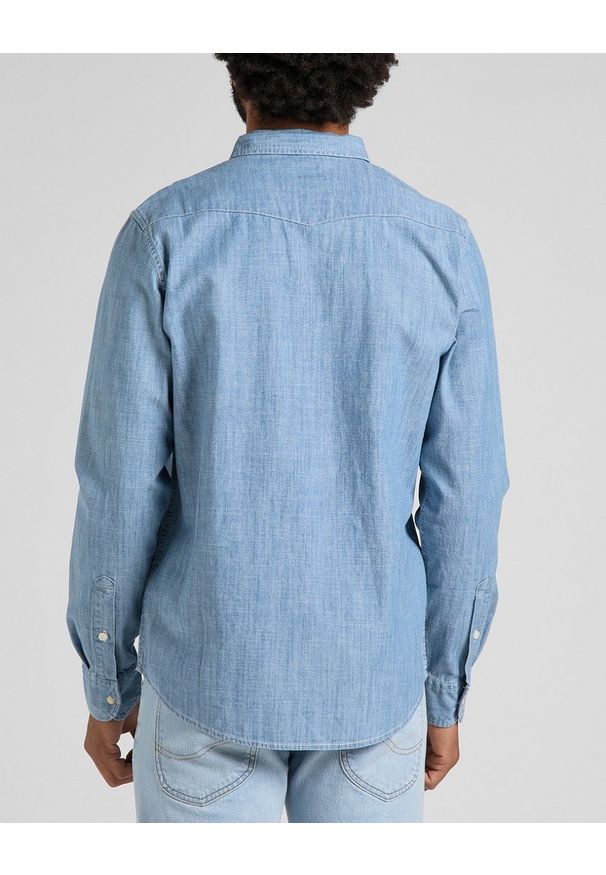 Lee - LEE REGULAR WESTERN MĘSKA KOSZULA JEANSOWA NAVY L66WNS35 112145395. Materiał: jeans