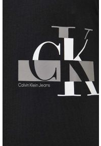 Calvin Klein Jeans t-shirt bawełniany kolor czarny z nadrukiem. Kolor: czarny. Materiał: bawełna. Długość rękawa: krótki rękaw. Długość: krótkie. Wzór: nadruk. Styl: klasyczny #5