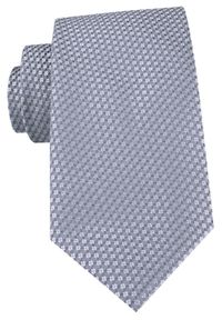 Męski Krawat - Chattier - Kolor Srebrny z Drobnym Wzorem. Kolor: srebrny. Materiał: tkanina. Styl: elegancki, klasyczny, wizytowy #1