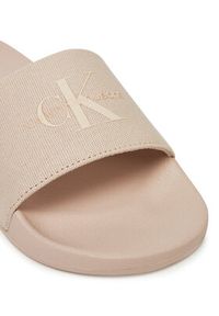 Calvin Klein Jeans Klapki Slide Monogram Wn YW0YW01835 Beżowy. Kolor: beżowy. Materiał: materiał #3
