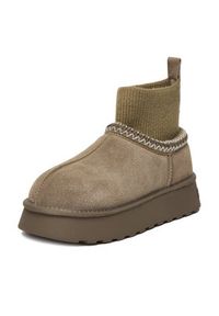 Badura Śniegowce EO-ANDREA-TS6278-01 Beżowy. Kolor: beżowy. Materiał: zamsz, skóra #5