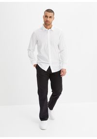 bonprix - Koszula z bawełną ze stretchem, Slim Fit. Kolor: biały. Materiał: bawełna. Długość rękawa: długi rękaw. Długość: długie #2