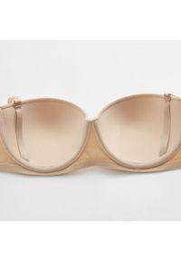 Intica - Biustonosz balkonetka gładki niewidoczny pod ubraniem Cymbre. Kolor: biały. Materiał: skóra. Wzór: gładki #3