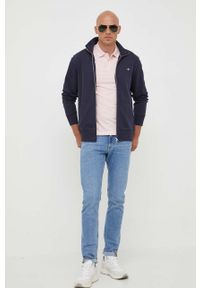 GANT - Gant bluza męska kolor granatowy gładka. Kolor: niebieski. Materiał: dzianina. Wzór: gładki #4