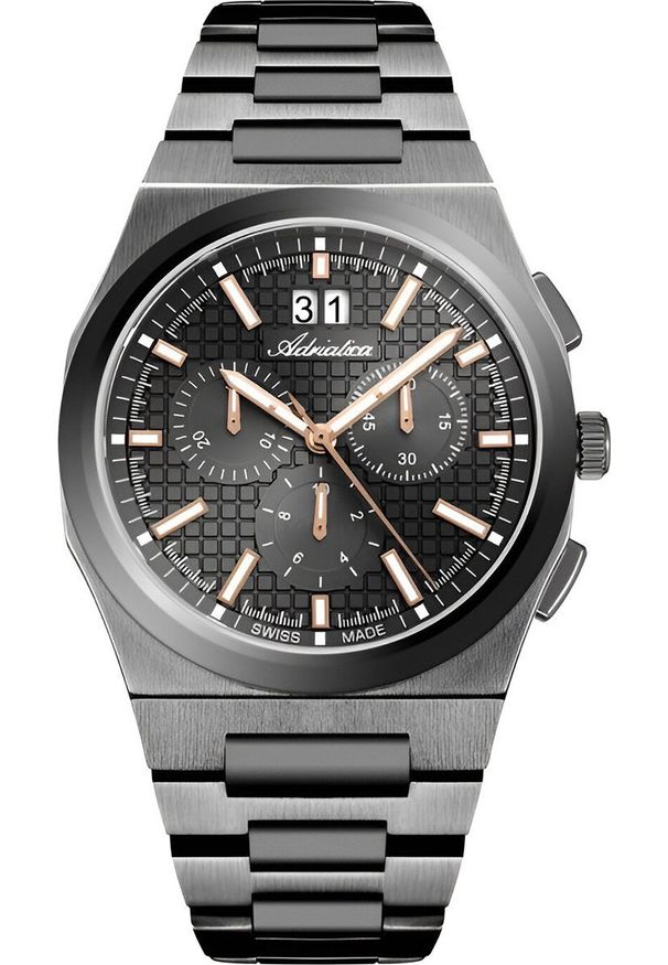 Zegarek Adriatica Zegarek męski Adriatica A8326.S1R6CH szary. Kolor: szary