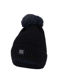 HEAT KEEPER - Czapka termiczna + pompon damska Rozmiar uniwersalny. Kolor: niebieski. Materiał: poliester, elastan. Sezon: zima. Styl: sportowy #1