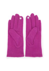 Wittchen - Damskie rękawiczki wełniane do smartfona. Kolor: fioletowy. Materiał: wełna. Wzór: haft, aplikacja. Sezon: zima. Styl: elegancki #2