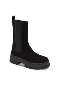 TOMMY HILFIGER - Tommy Hilfiger Sztyblety Essential Suede Chelsea Boot FW0FW07489 Czarny. Kolor: czarny #4