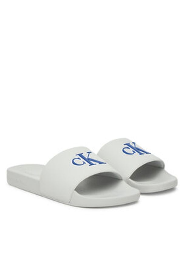 Calvin Klein Jeans Klapki Slide Jelly Mono Pu YM0YM01281 Szary. Kolor: szary. Materiał: syntetyk