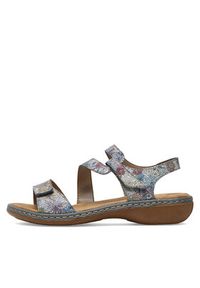 Rieker Sandały 659C7-90 Niebieski. Kolor: niebieski. Materiał: skóra